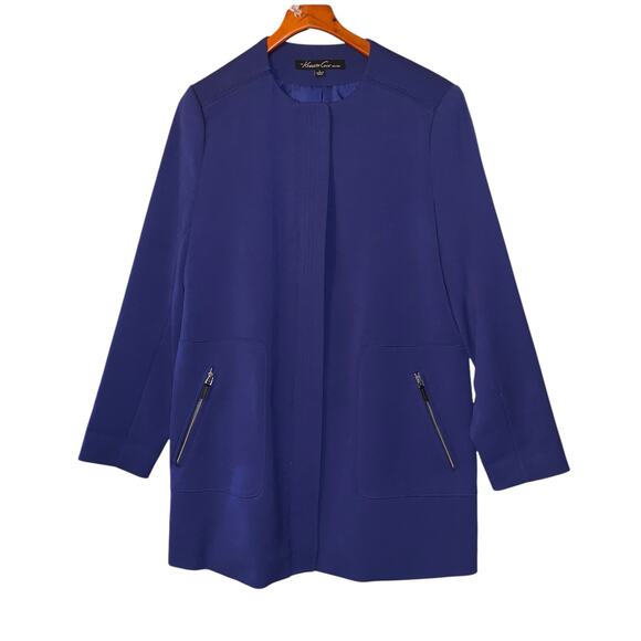 Kenneth Cole blue zip up jacket sz L - Picture 2 of 12